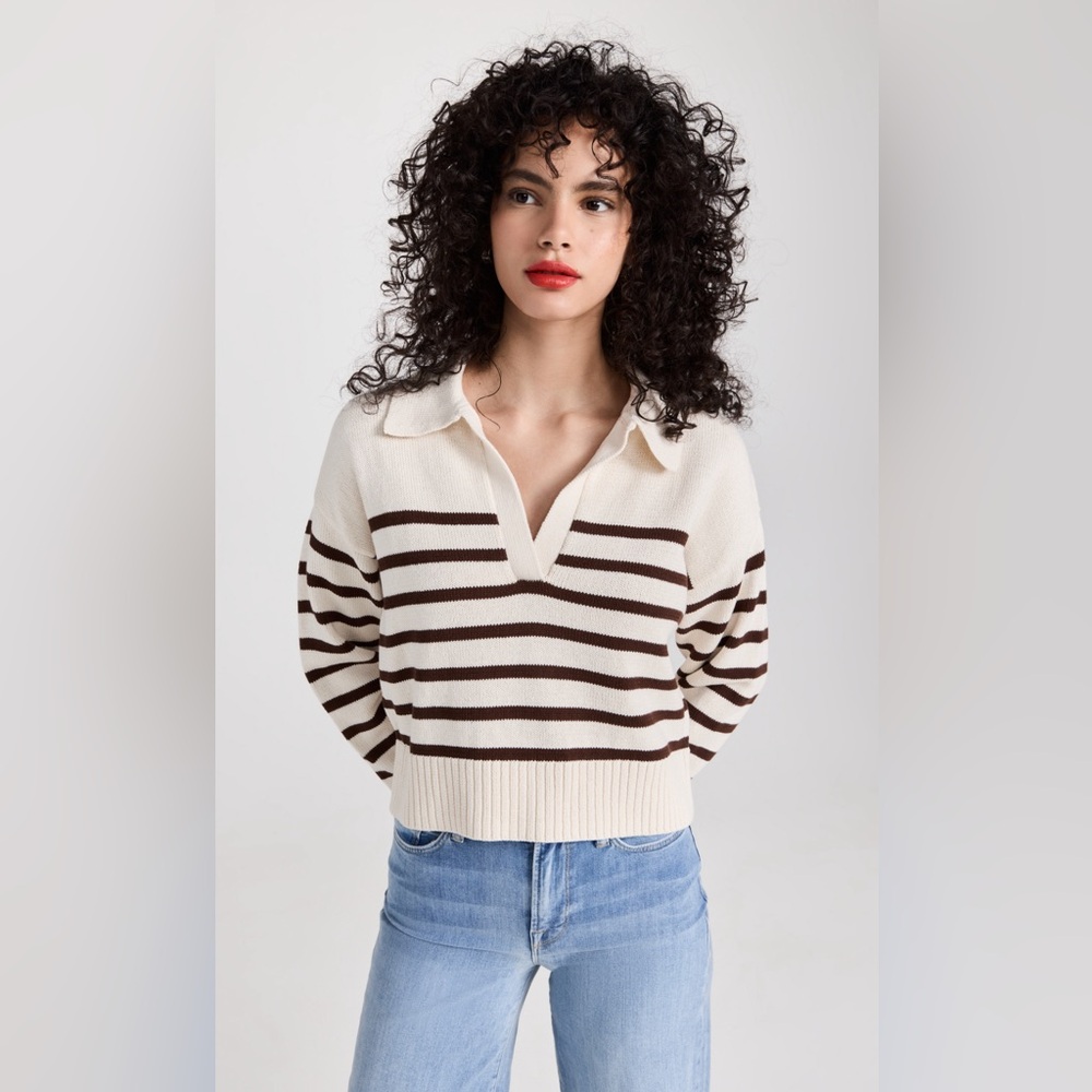 Reformation Francesca Cotton Polo Sweater